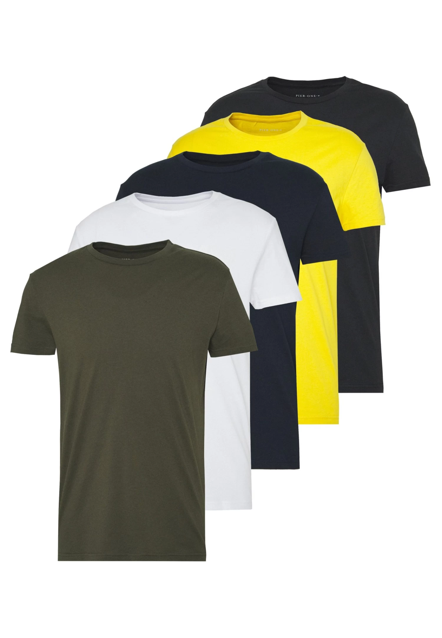 Pier One 5 Pack - Camiseta Básica - Olive/ White/ Navy /Yellow /Black - Imagen 8