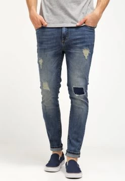 Pier One Vaqueros Slim Fit - Destroyed Denim