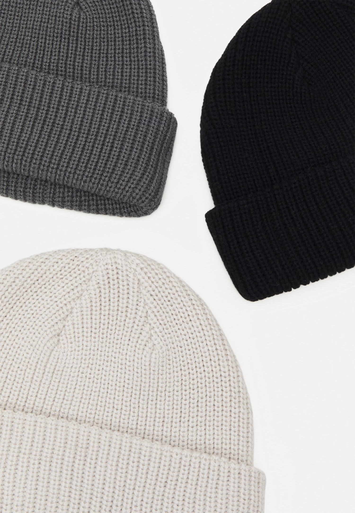 Pier One Unisex 3 Pack - Gorro - Black/Dark Grey/Off-White/ - Imagen 3