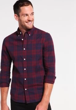 Pier One Camisa - Dark Blue/Bordeaux