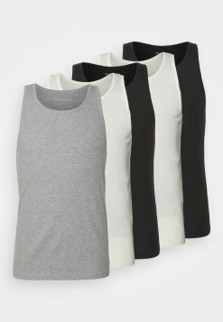 Pier One 5 Pack - Camiseta Interior - 802 - Black_102 - Grey_001 - White