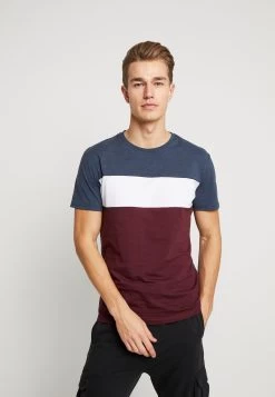 Pier One Camiseta Estampada - Bordeaux / Dark Blue