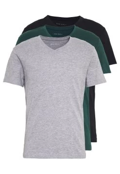 Pier One 3 Pack- Camiseta Básica - Black, Grey, Green