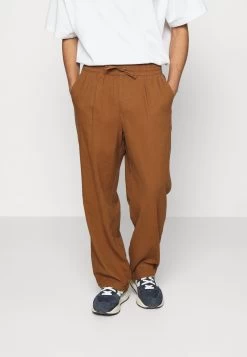 Pier One Drawcord Trousers Linen Blend - Pantalones - Brown