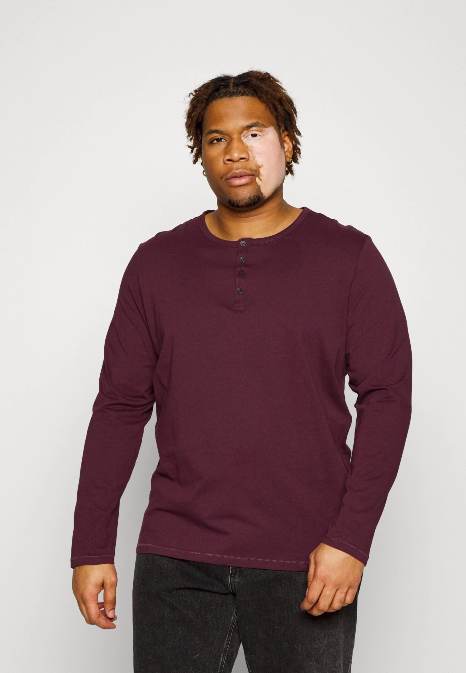 Pier One 2 Pack - Camiseta De Manga Larga - Dark Grey/Red - Imagen 2