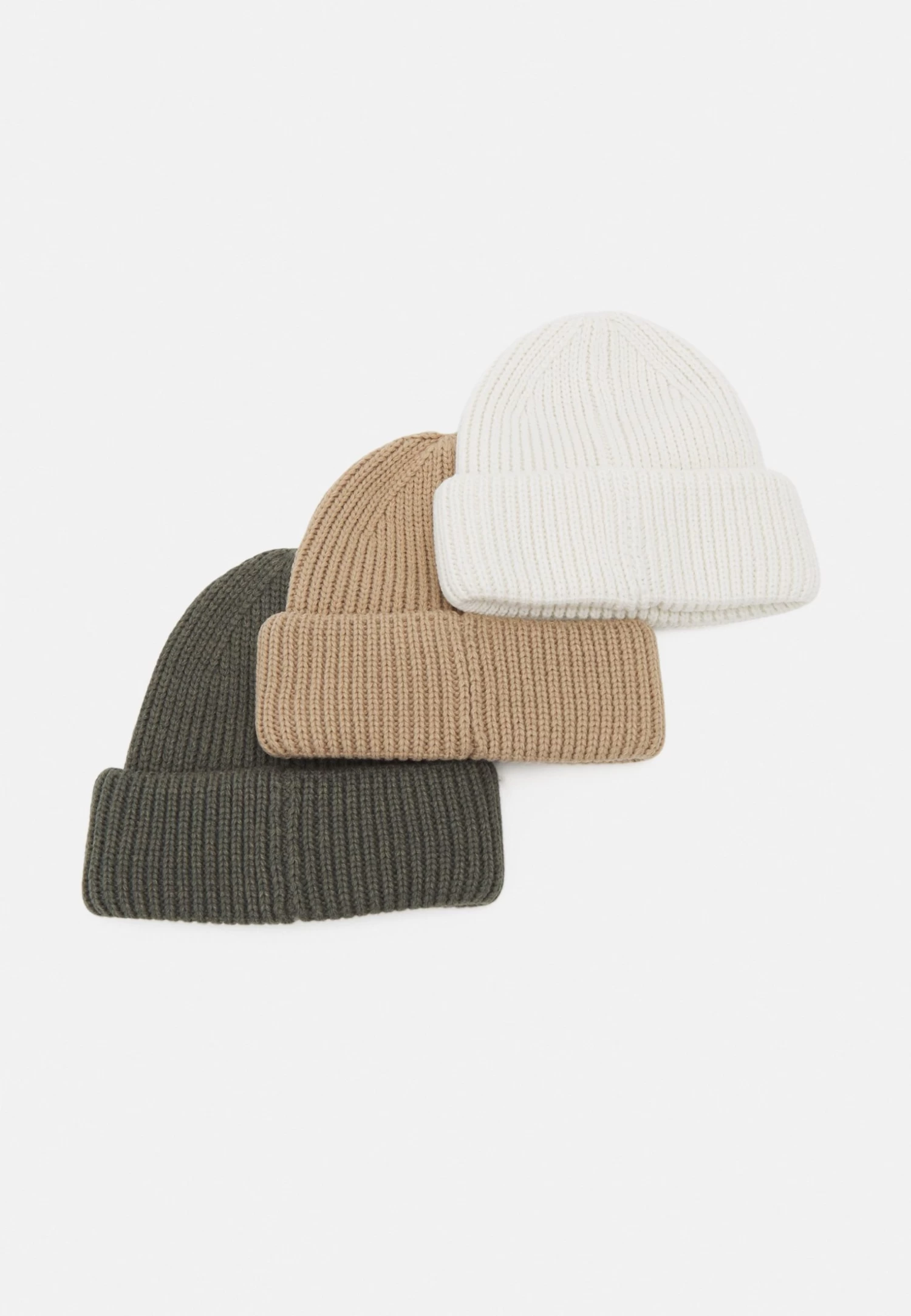 Pier One Unisex 3 Pack - Gorro - Beige/Green/White - Imagen 2