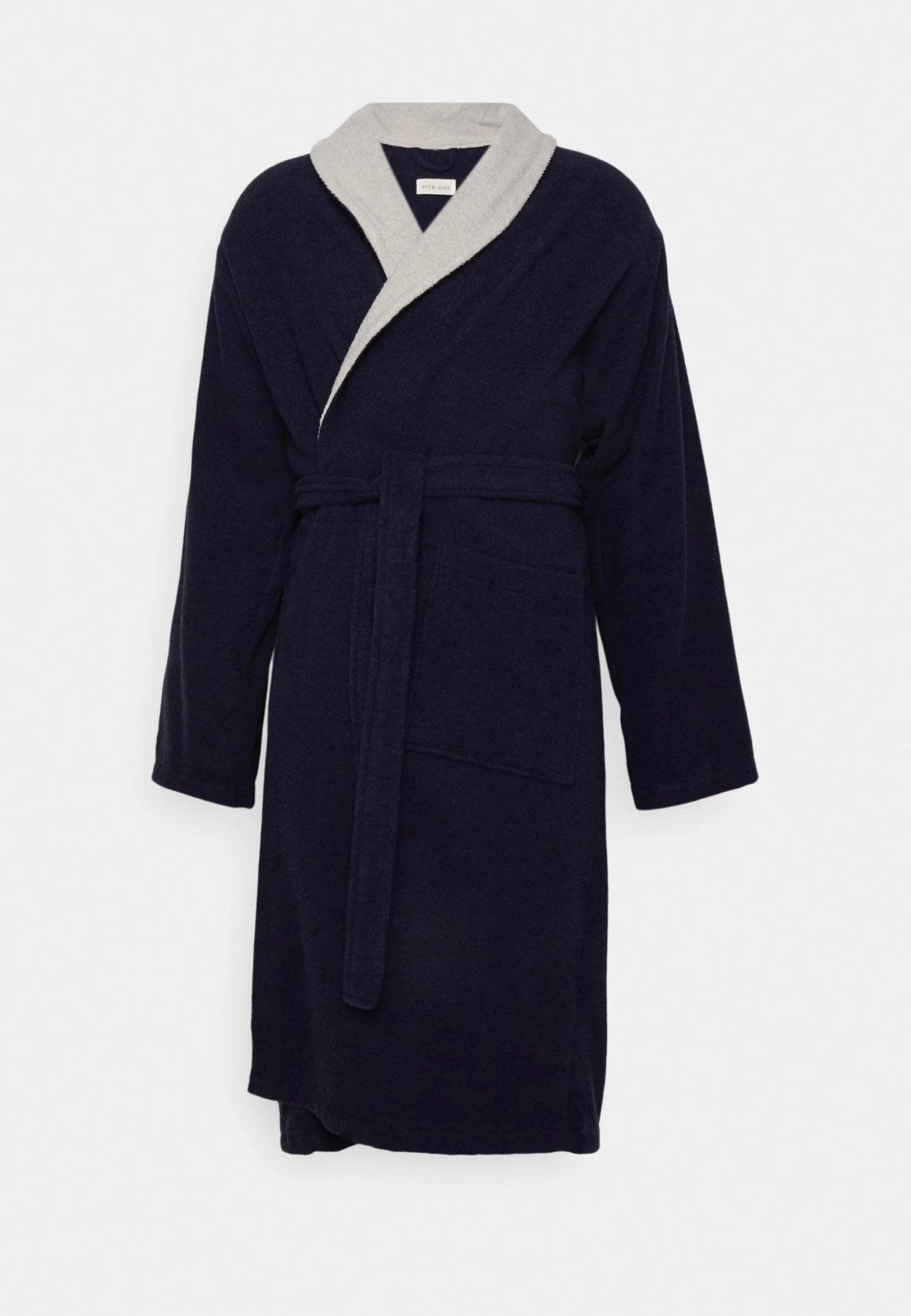 Pier One Shawl Towel Bathrobe - Albornoz -Dark Blue - Imagen 5