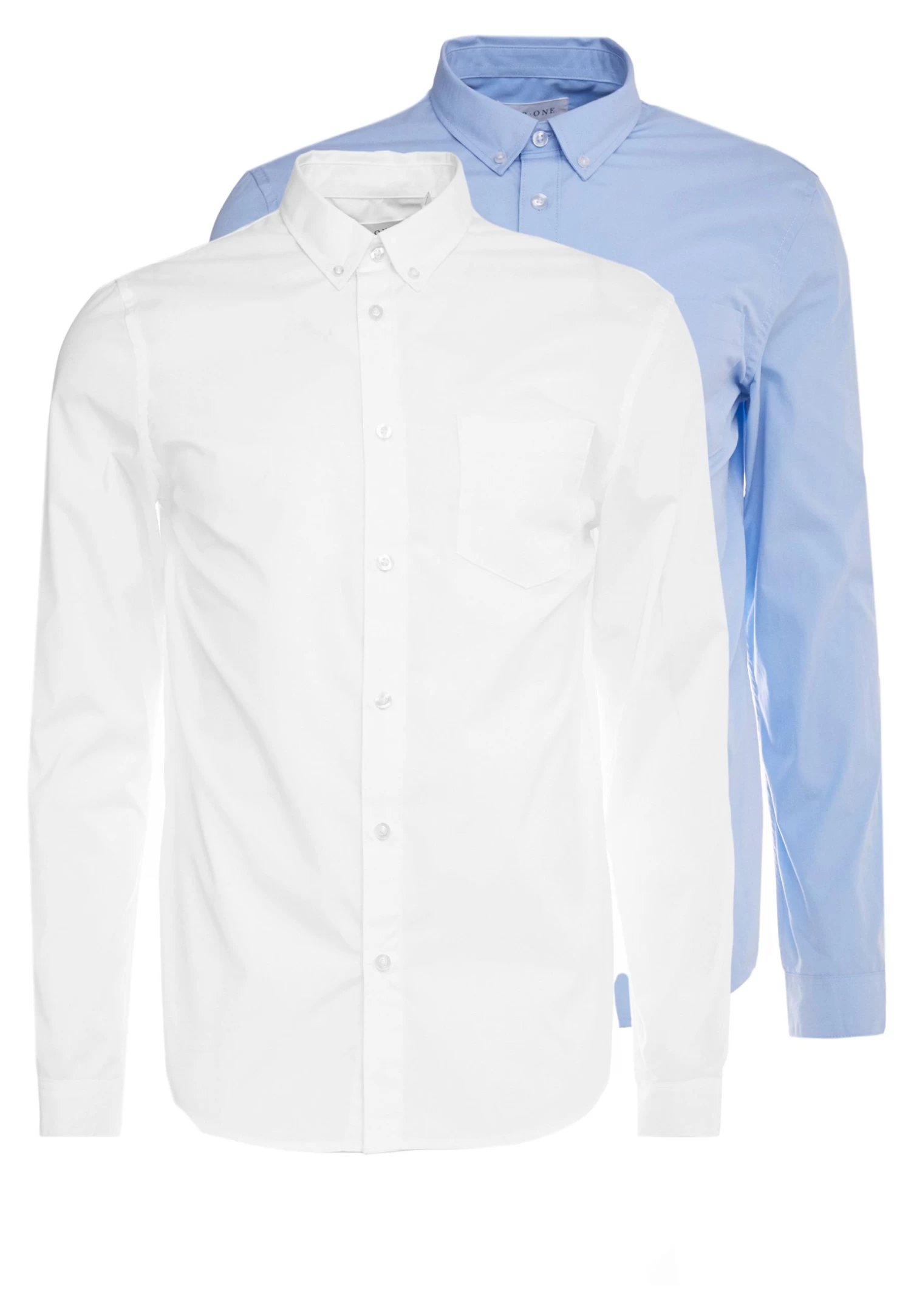 Pier One 2 Pack - Camisa Elegante - White/Light Blue - Imagen 5
