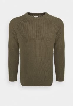 Pier One Big Stitch Mix Crewneck - Jersey De Punto - Olive
