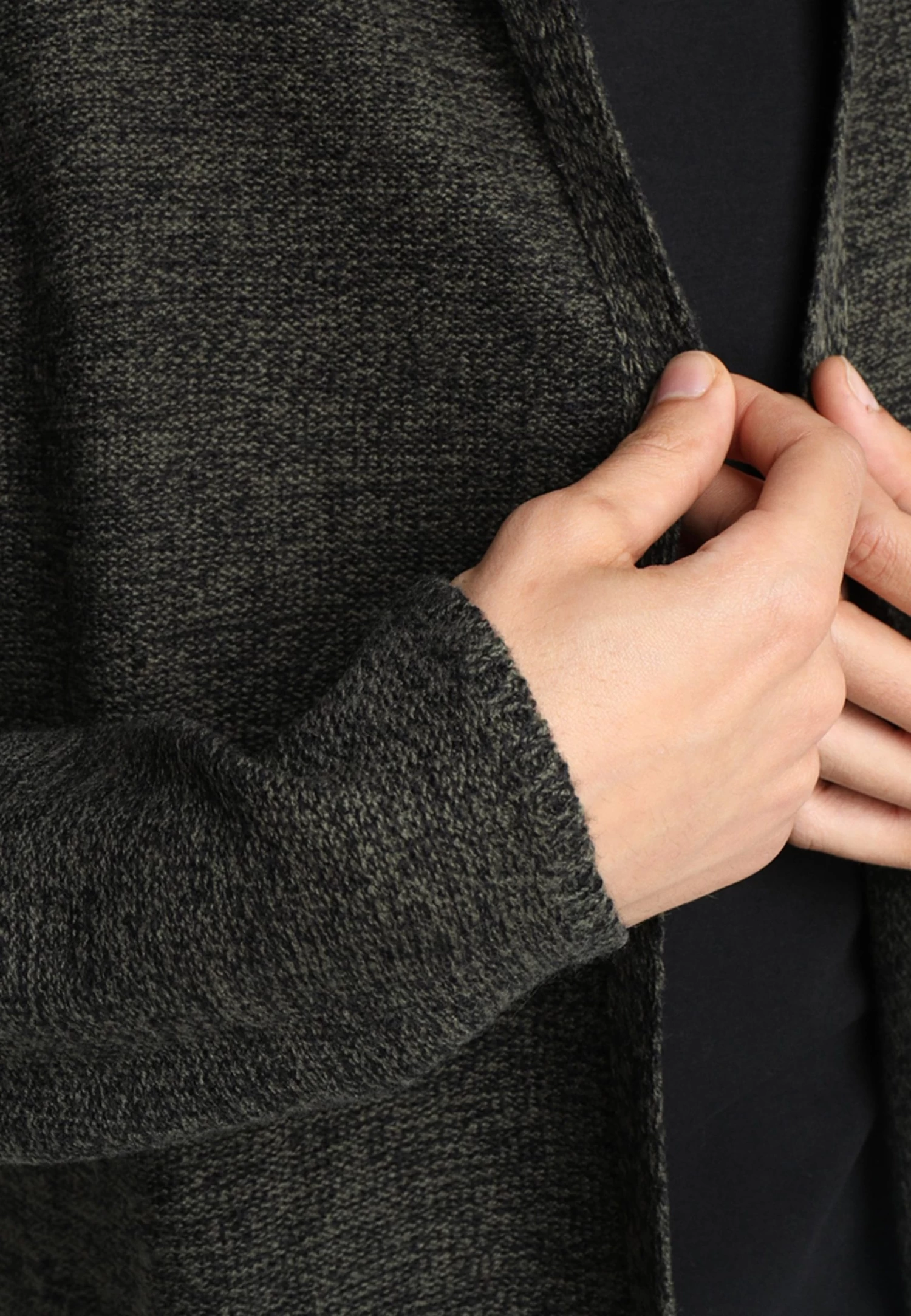 Pier One Chaqueta De Punto - Black/Olive - Imagen 5