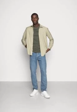 Pier One 3 Pack - Camiseta Básica - Black/Grey/Green