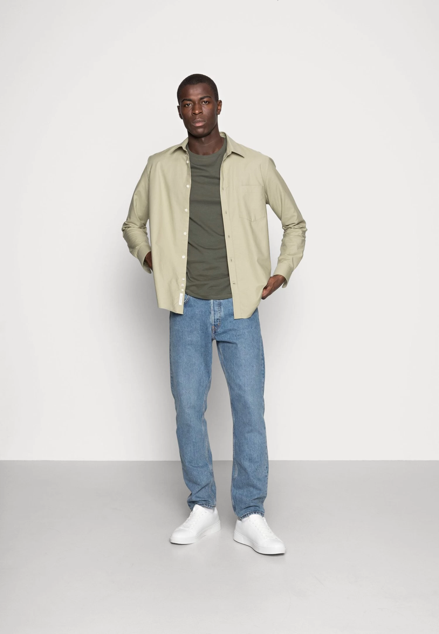 Pier One 3 Pack - Camiseta Básica - Black/Grey/Green