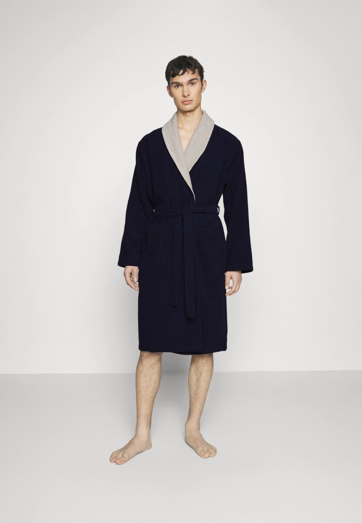 Pier One Shawl Towel Bathrobe - Albornoz -Dark Blue - Imagen 2