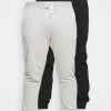 Pier One 2 Pack - Pantalones Deportivos - Black/Mottled Light Grey