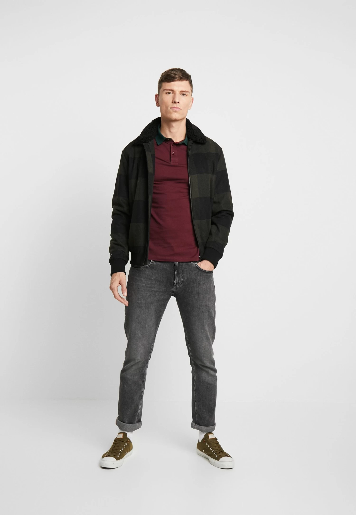 Pier One Muscle Fit - Polo - Bordeaux - Imagen 2