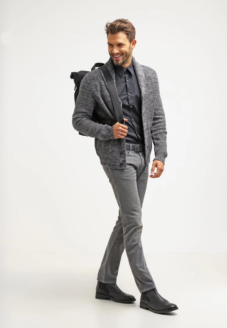 Pier One Chaqueta De Punto - Dark Grey Melange - Imagen 2