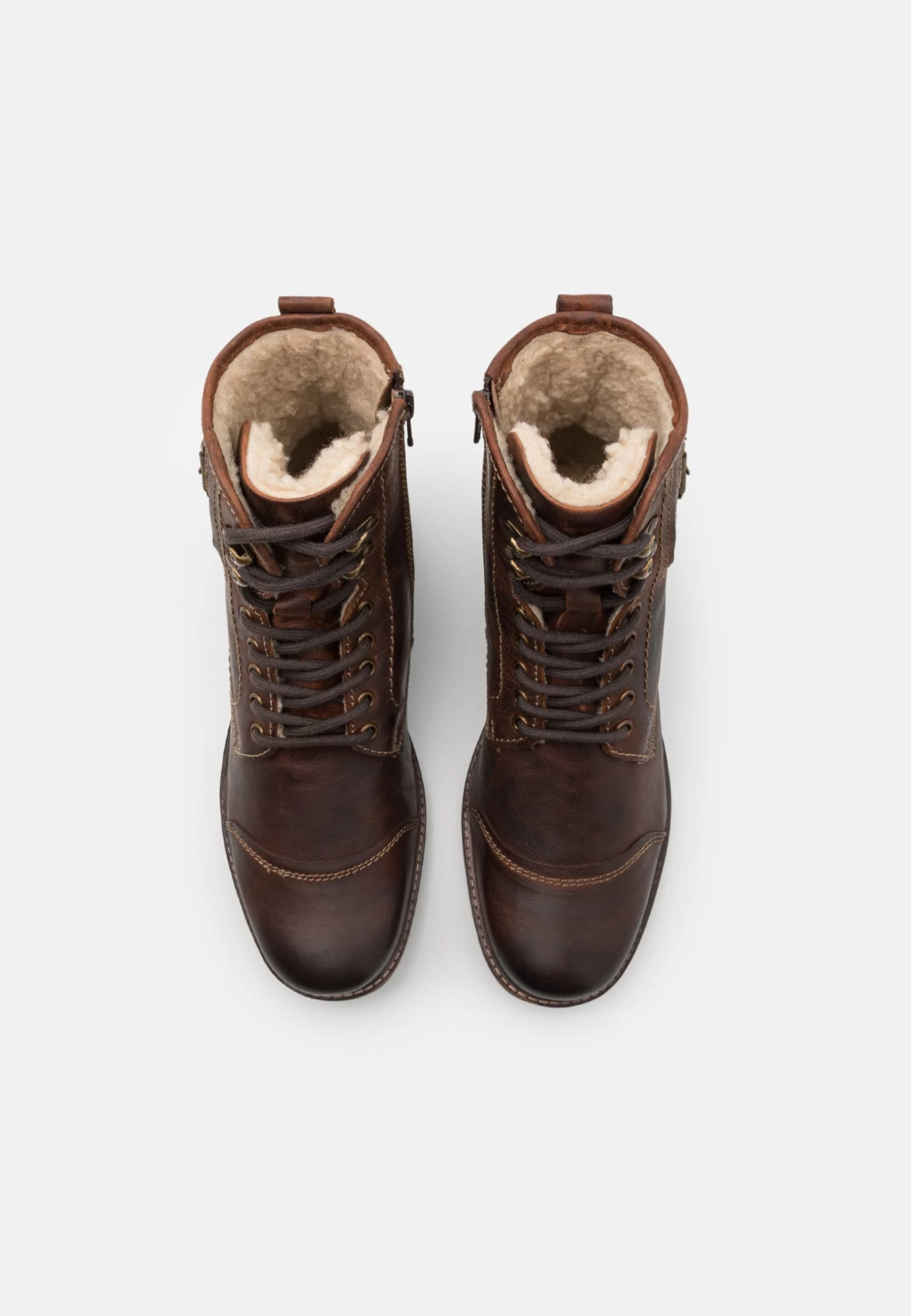 Pier One Leather - Botines Con Cordones - Brown - Imagen 4