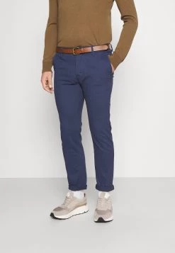 Pier One Belted - Pantalones Chinos - Dark Blue