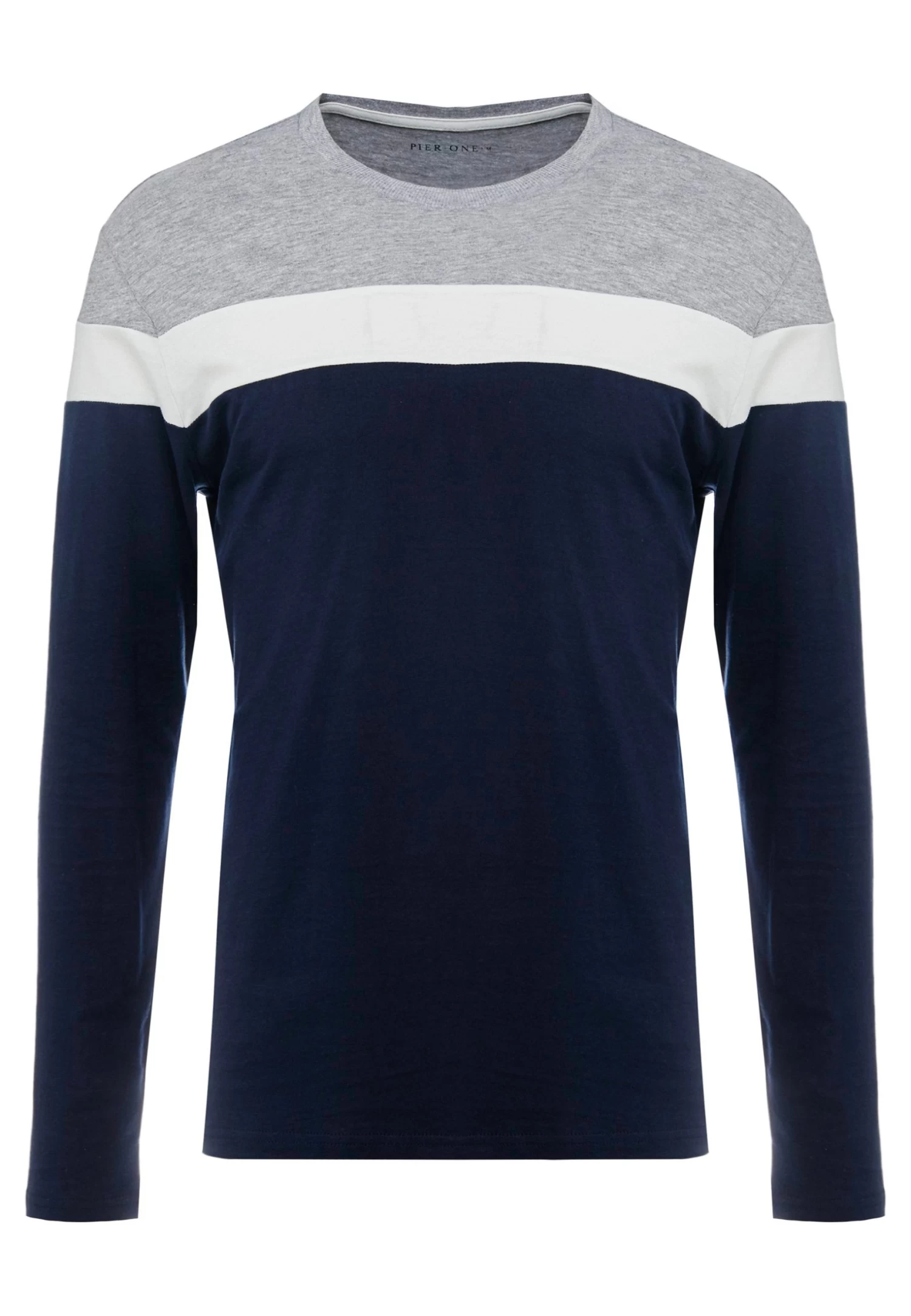 Pier One Camiseta De Manga Larga - Grey/Dark Blue - Imagen 4