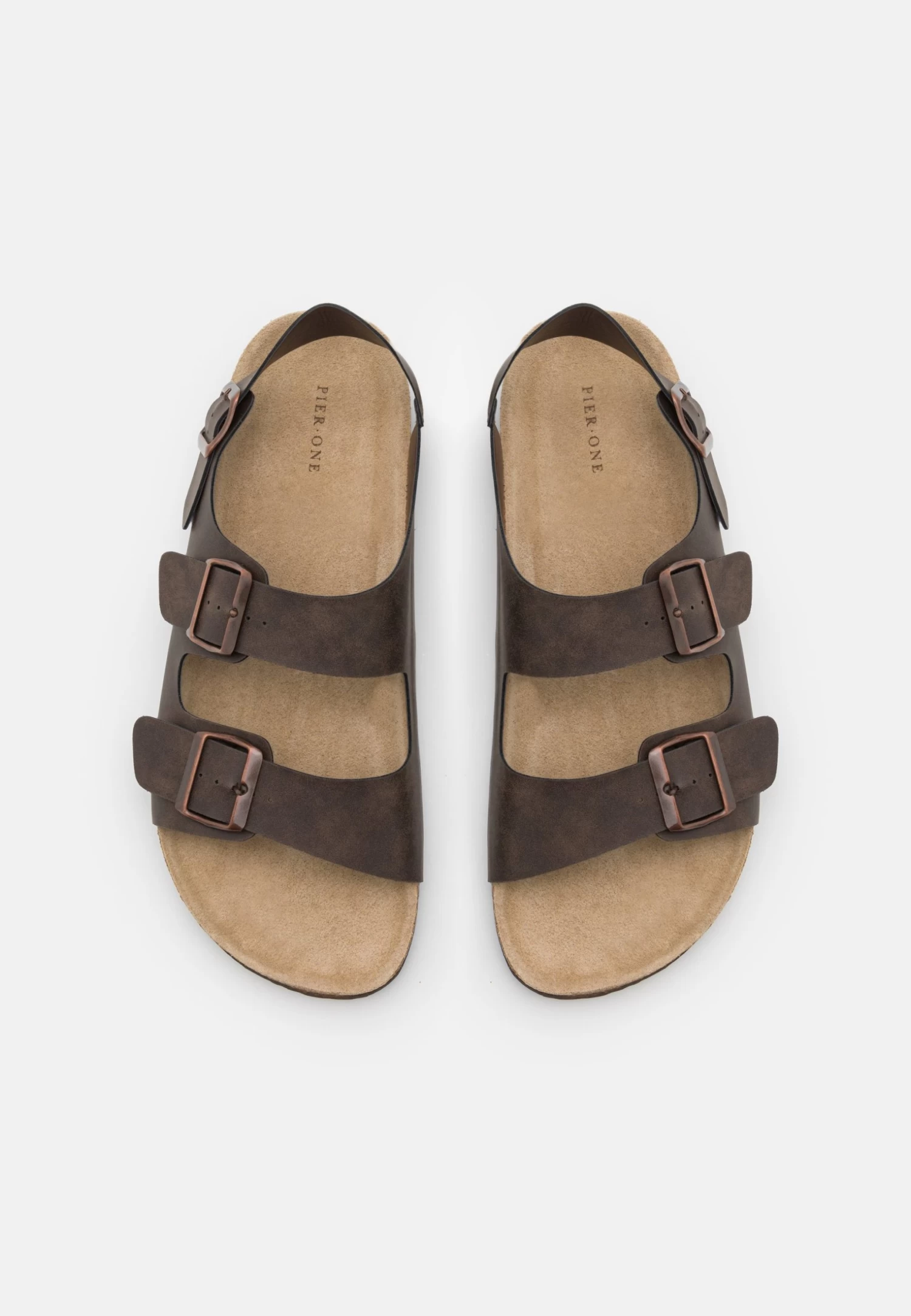 Pier One Unisex - Sandalias - Dark Brown - Imagen 4
