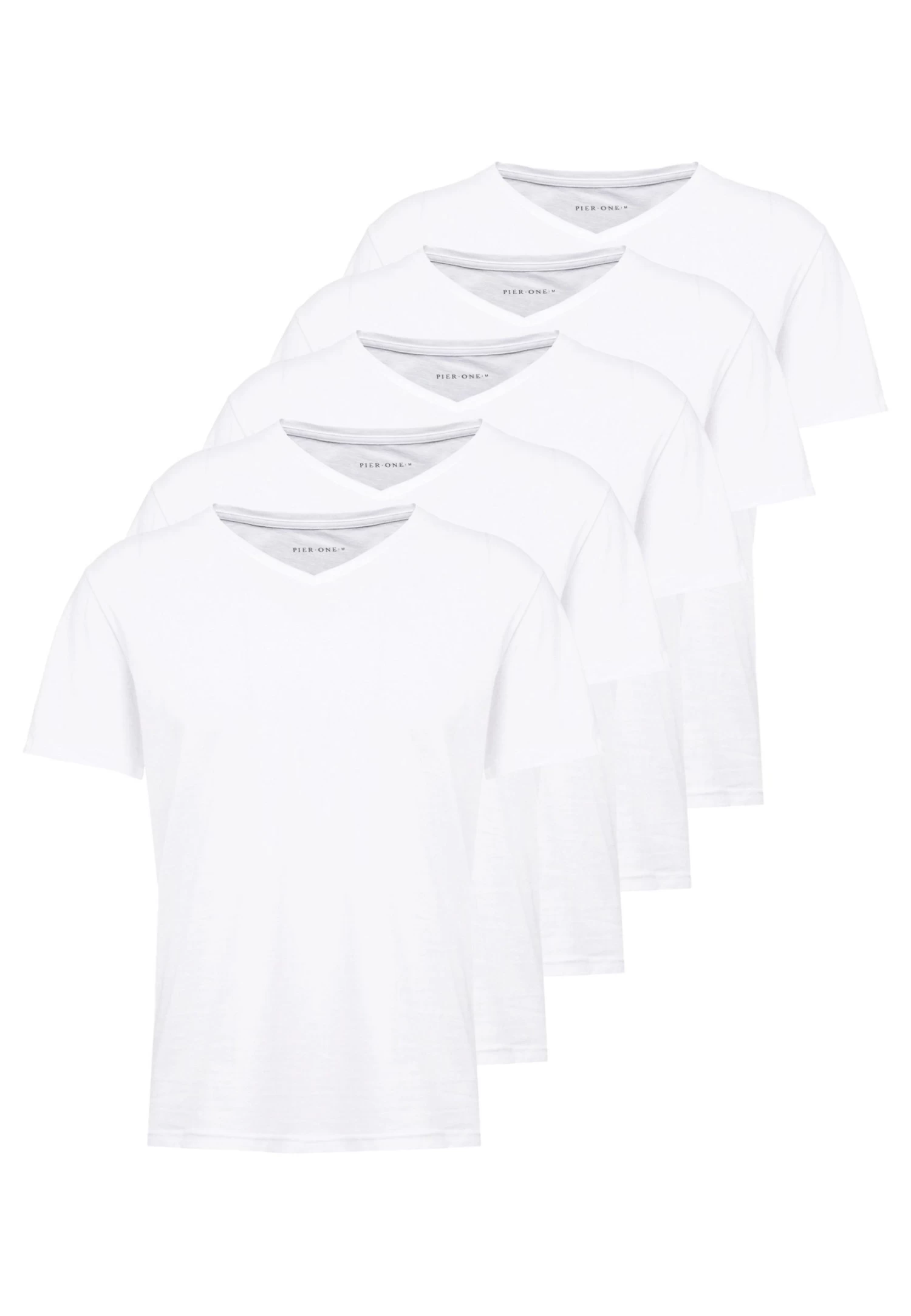 Pier One 5 Pack - Camiseta Básica - White - Imagen 4