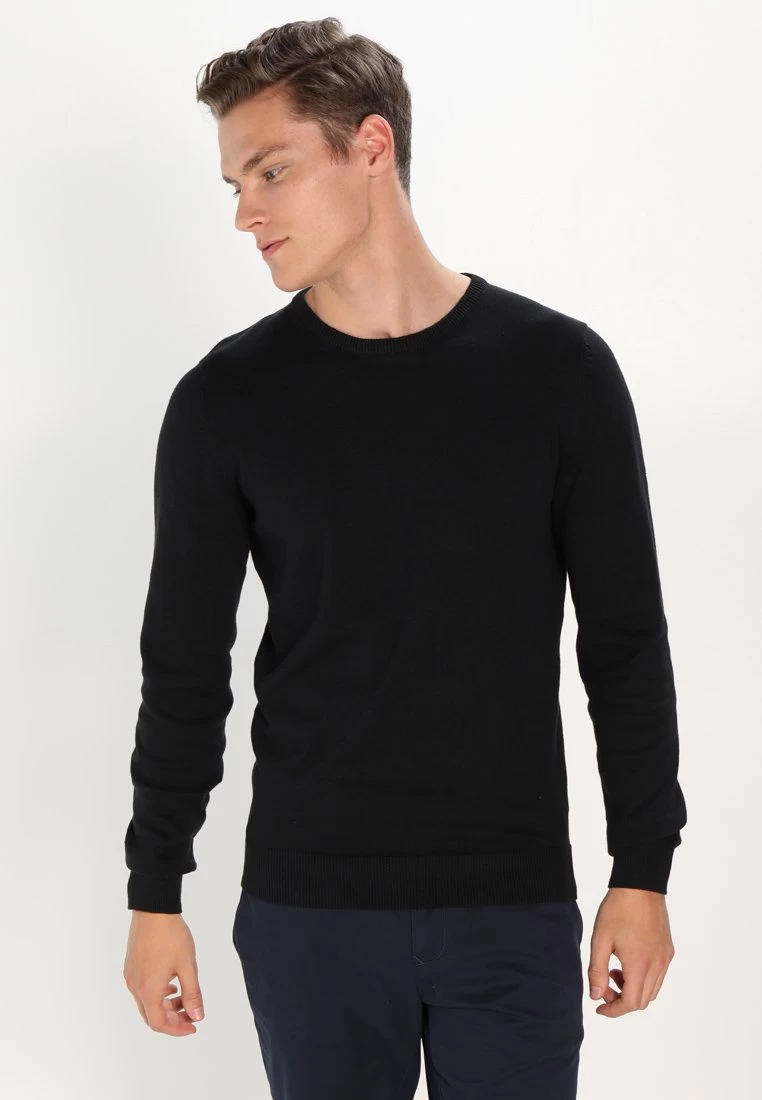 Pier One Basic Crewneck - Jersey De Punto - Black