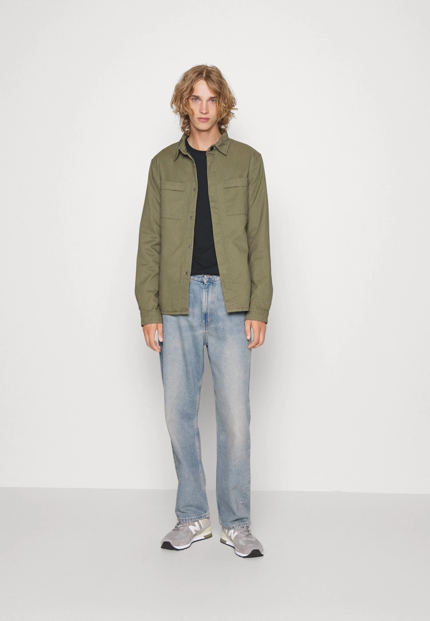 Pier One 5 Pack - Camiseta De Manga Larga - White/Dark Blue/Black