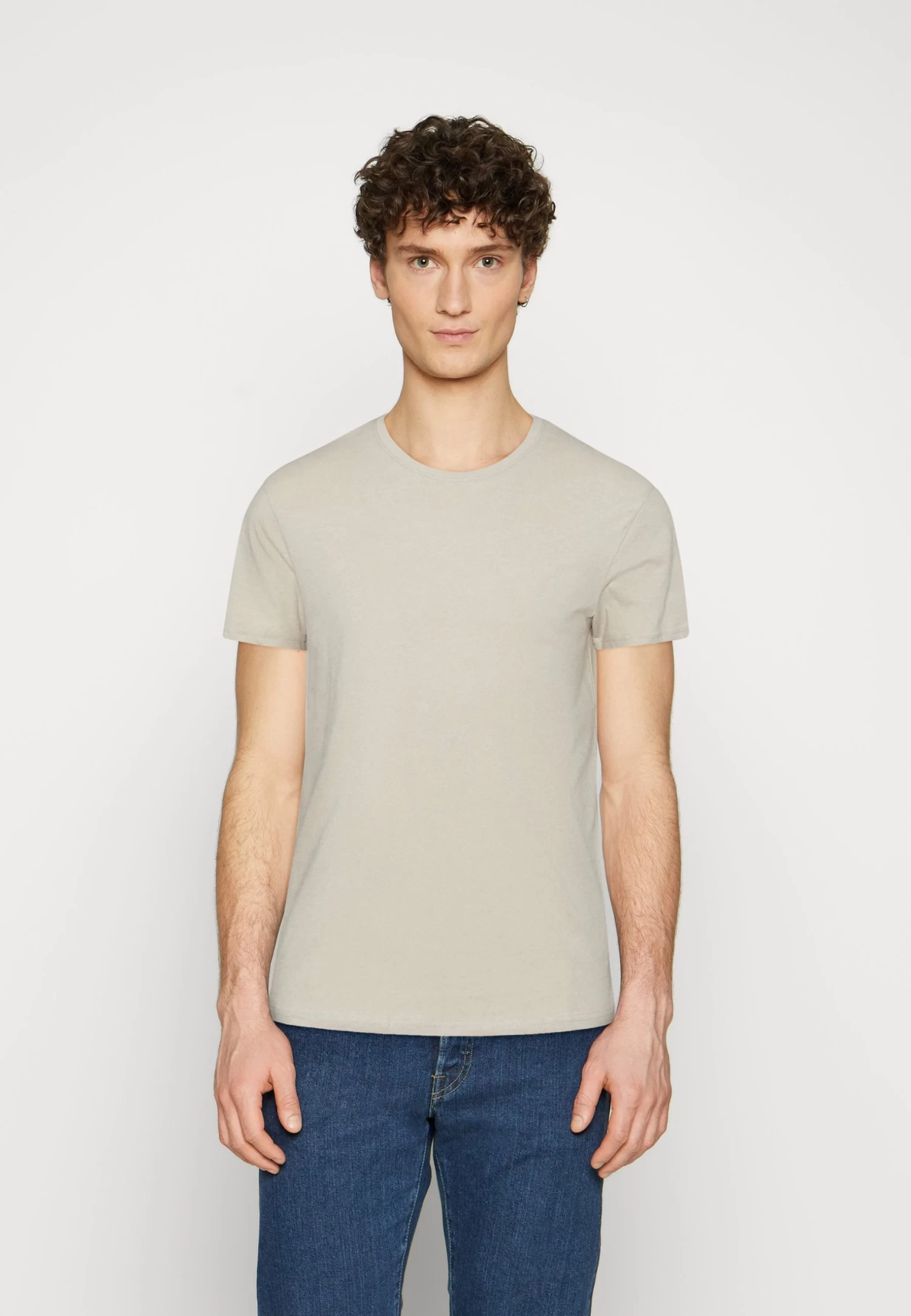 Pier One 3 Pack - Camiseta Básica - Brown/Beige/Light Blue - Imagen 2