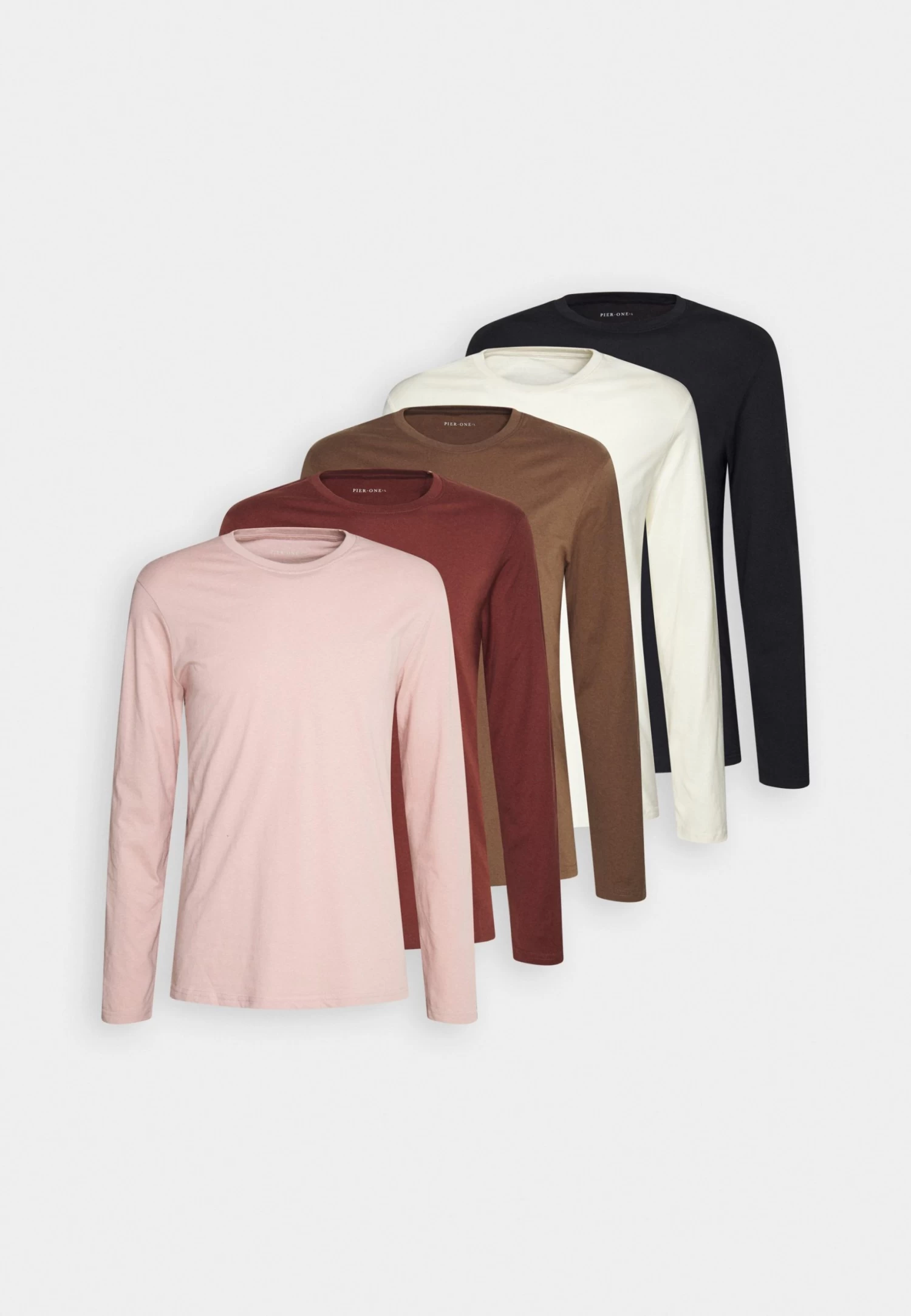 Pier One 5 Pack - Camiseta De Manga Larga - Off-White/Mauve/Brown - Imagen 8