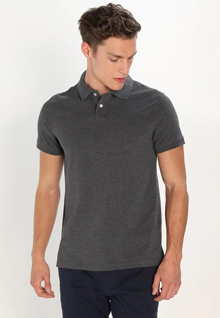 Pier One Basic - Polo - Dark Grey Melange