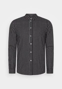 Pier One Flannel Stripes- Camisa - Dark Grey
