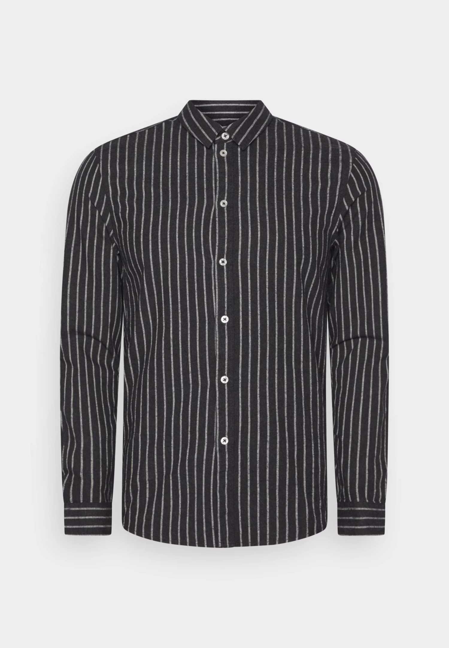 Pier One Flannel Stripes- Camisa - Dark Grey