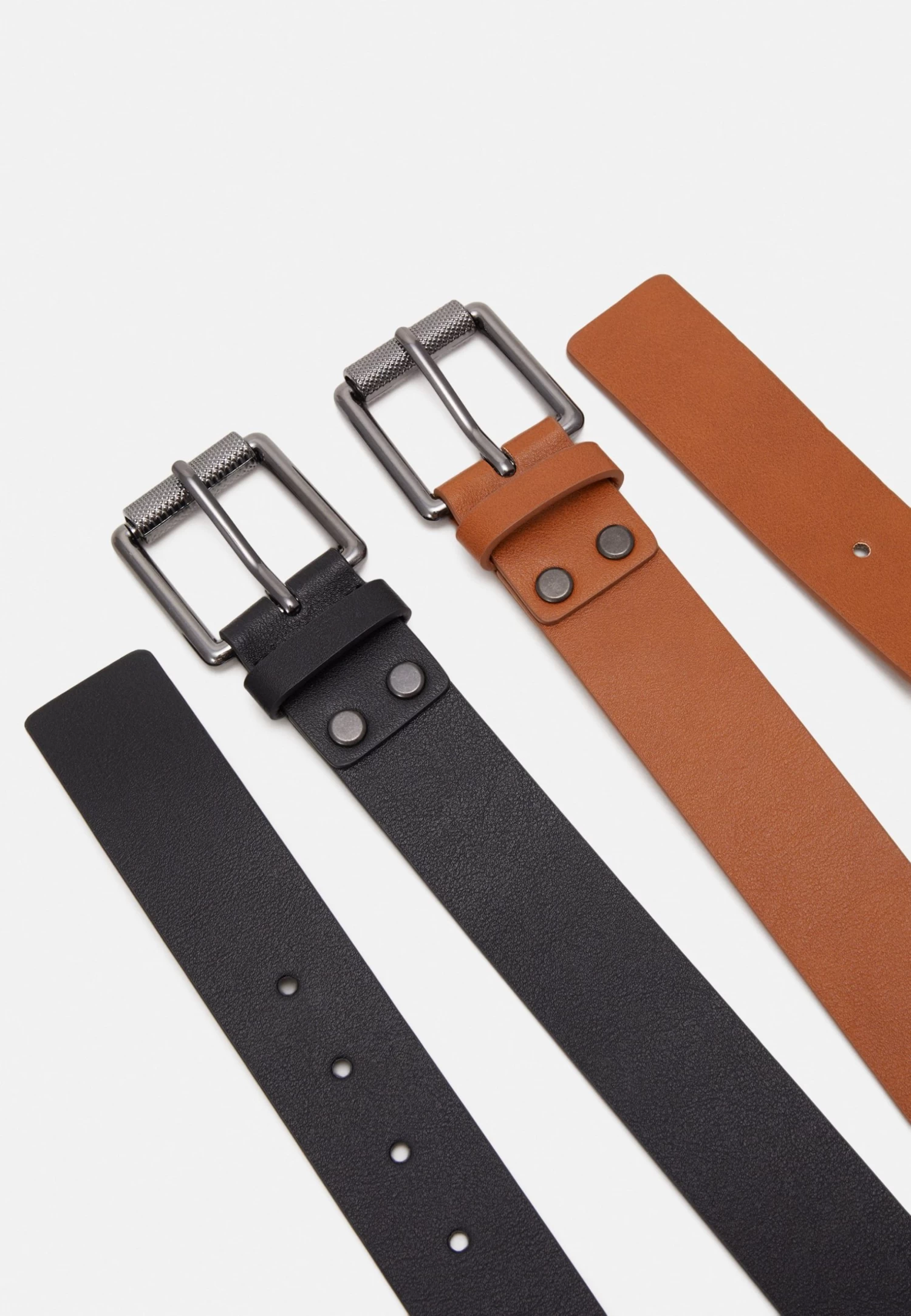 Pier One 2 Pack Unisex - Cinturón - Black/Cognac - Imagen 2