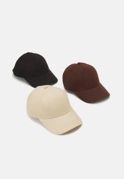 Pier One Unisex 3 Pack - Gorra - Black/Dark Brown/Beige