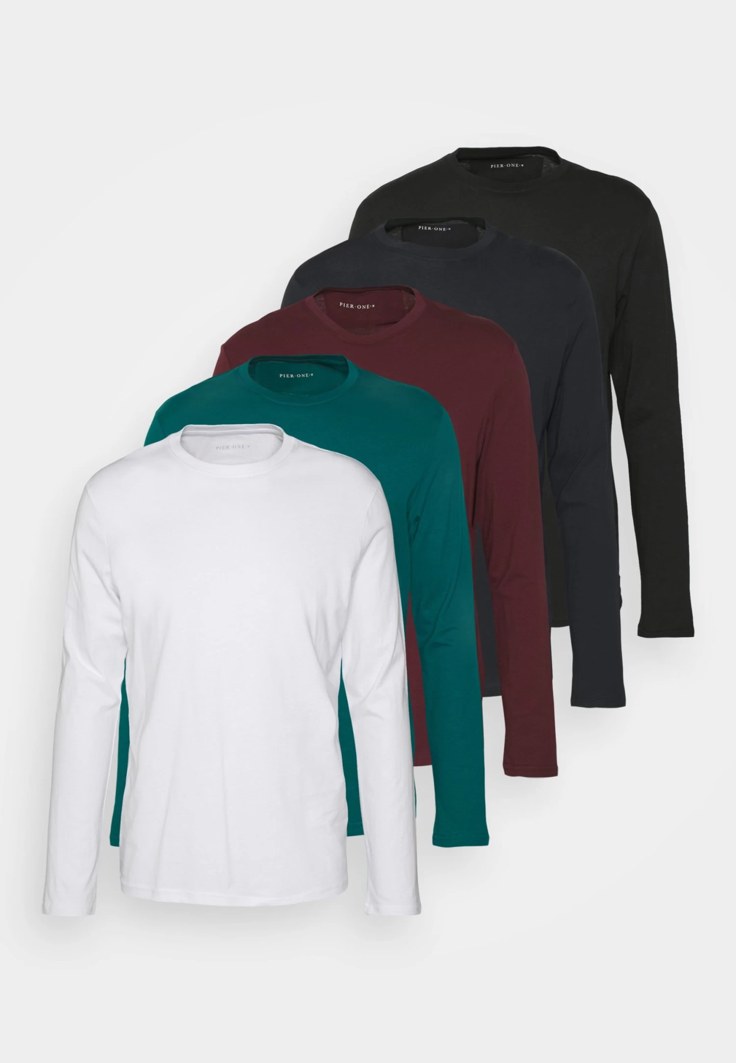 Pier One 5 Pack - Camiseta De Manga Larga - White/Dark Blue/Black - Imagen 6