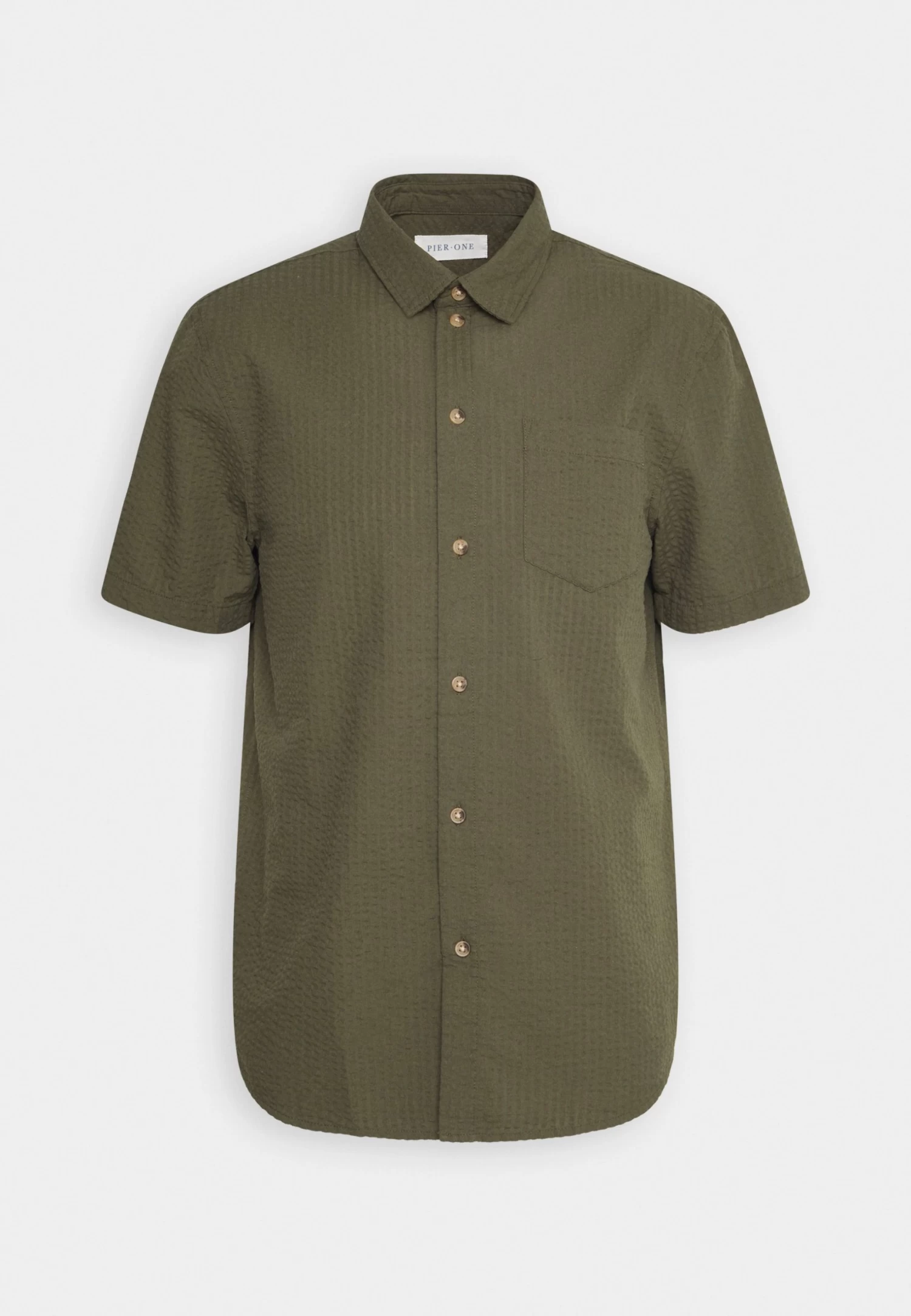 Pier One Seersucker Kent- Camisa - 604 - Olive