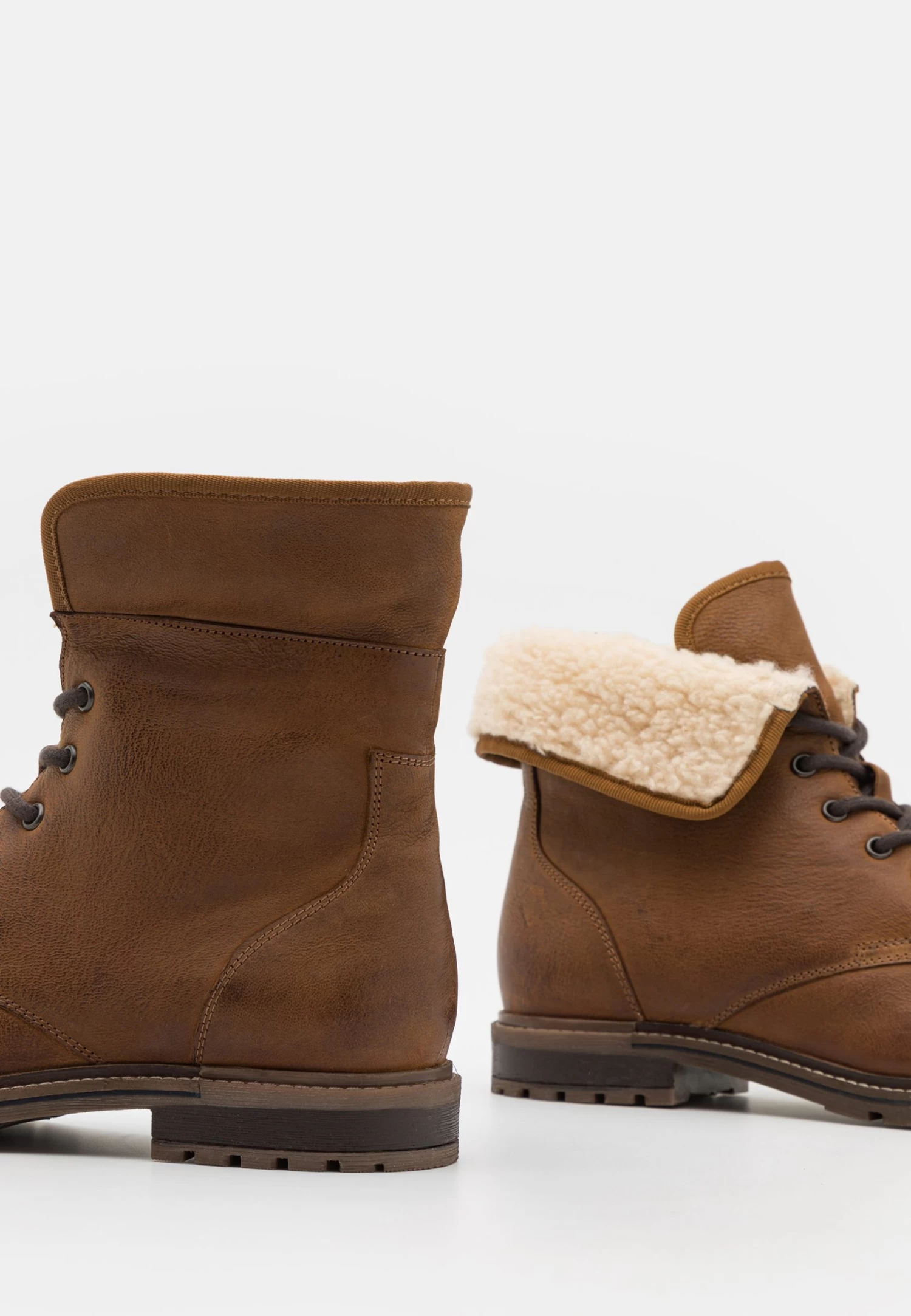 Pier One Leather - Botines Con Cordones - Camel - Imagen 6
