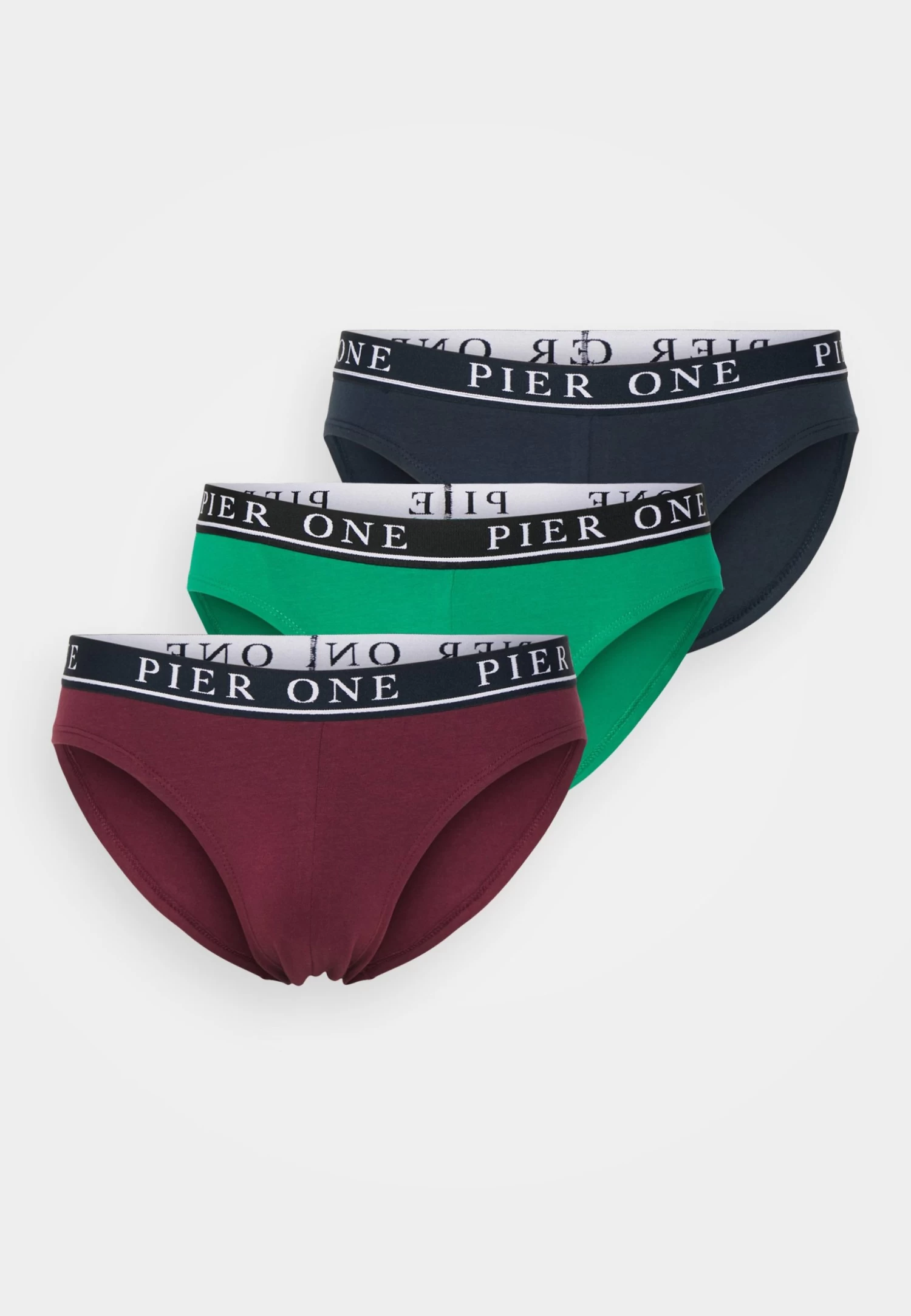 Pier One Branded Waistband Briefs 3 Pack - Braguitas - Dark Blue /Green/Bordeaux - Imagen 5