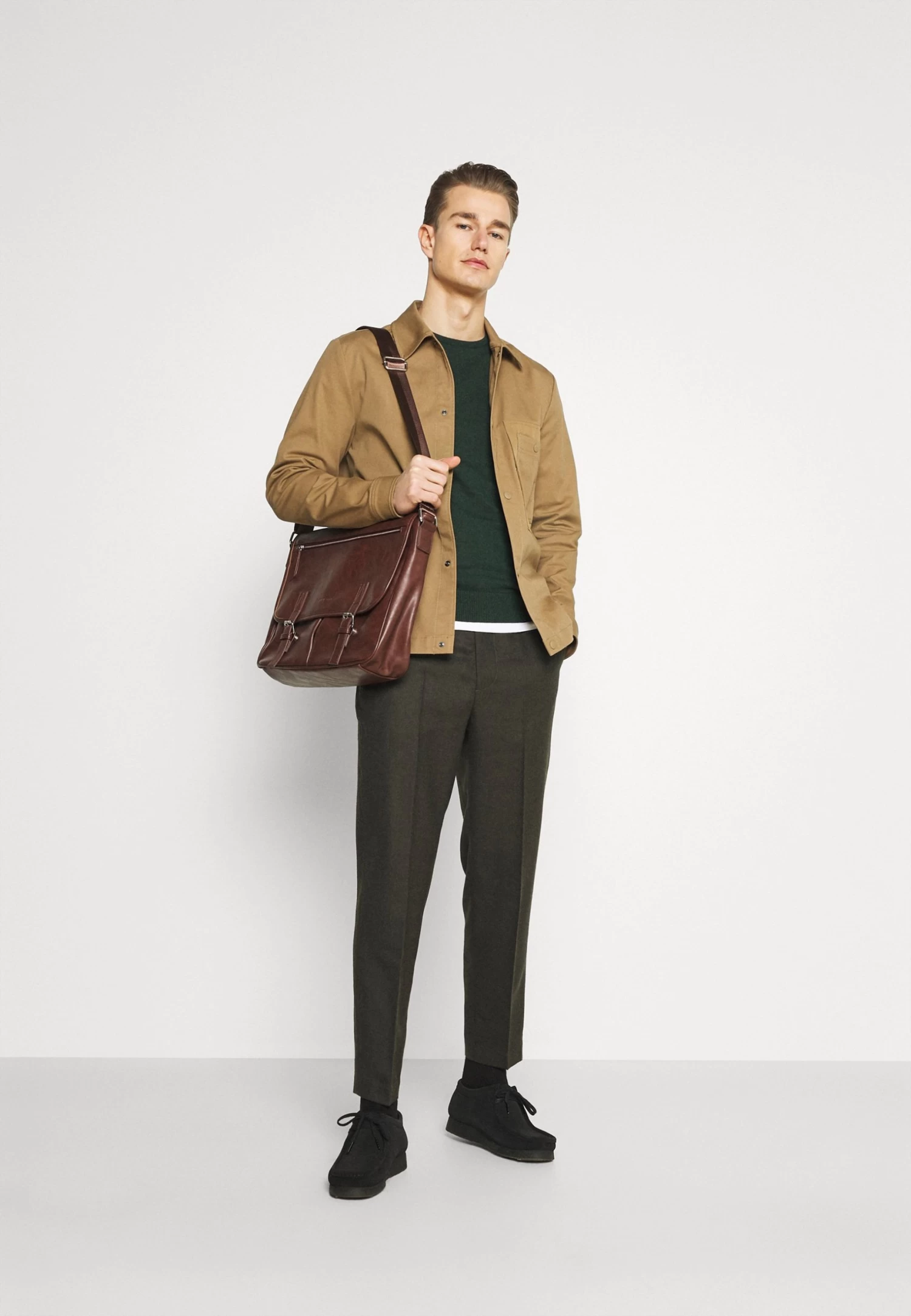 Pier One Basic Crewneck - Jersey De Punto - Mottled Dark Green - Imagen 2