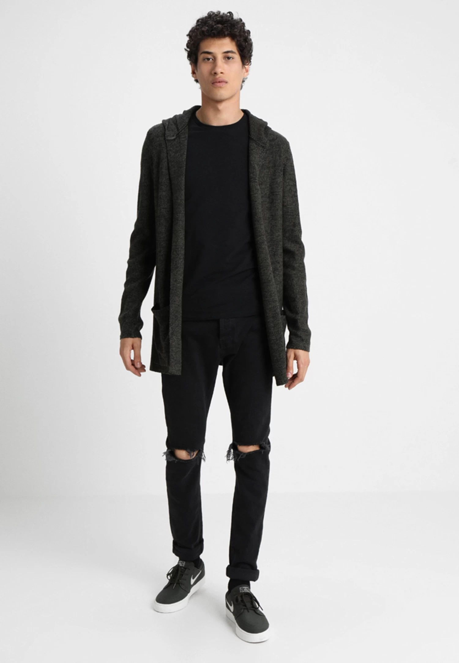 Pier One Chaqueta De Punto - Black/Olive - Imagen 2