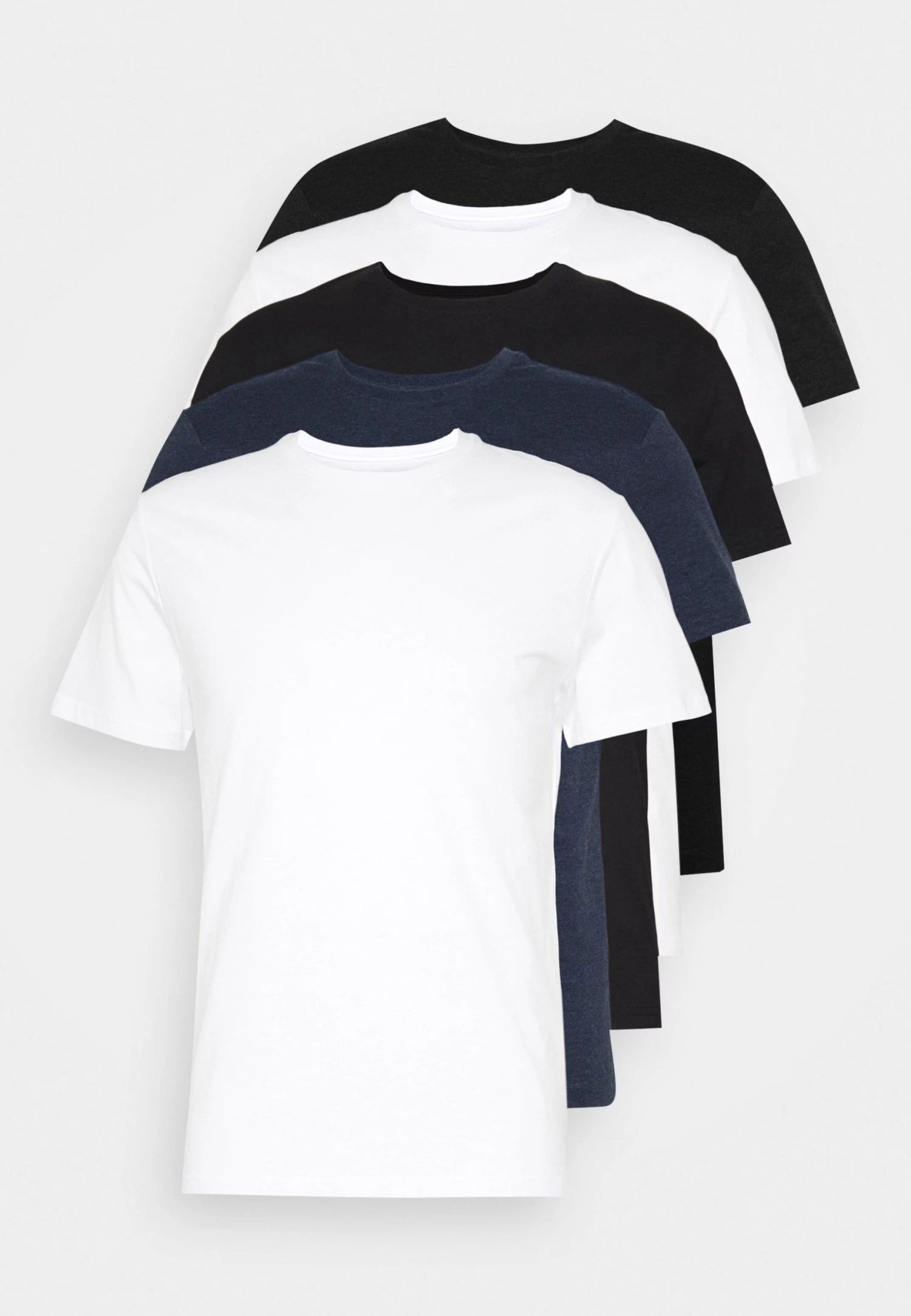 Pier One 5 Pack - Camiseta Básica - Black/White/Blue - Imagen 4