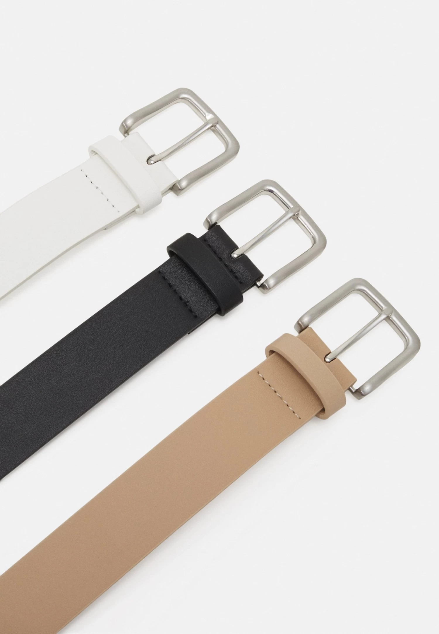 Pier One 3 Pack Unisex - Cinturón - Black/Beige/White - Imagen 2