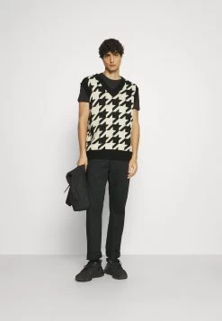 Pier One 5 Pack - Camiseta Básica - White/Black/Dark Blue